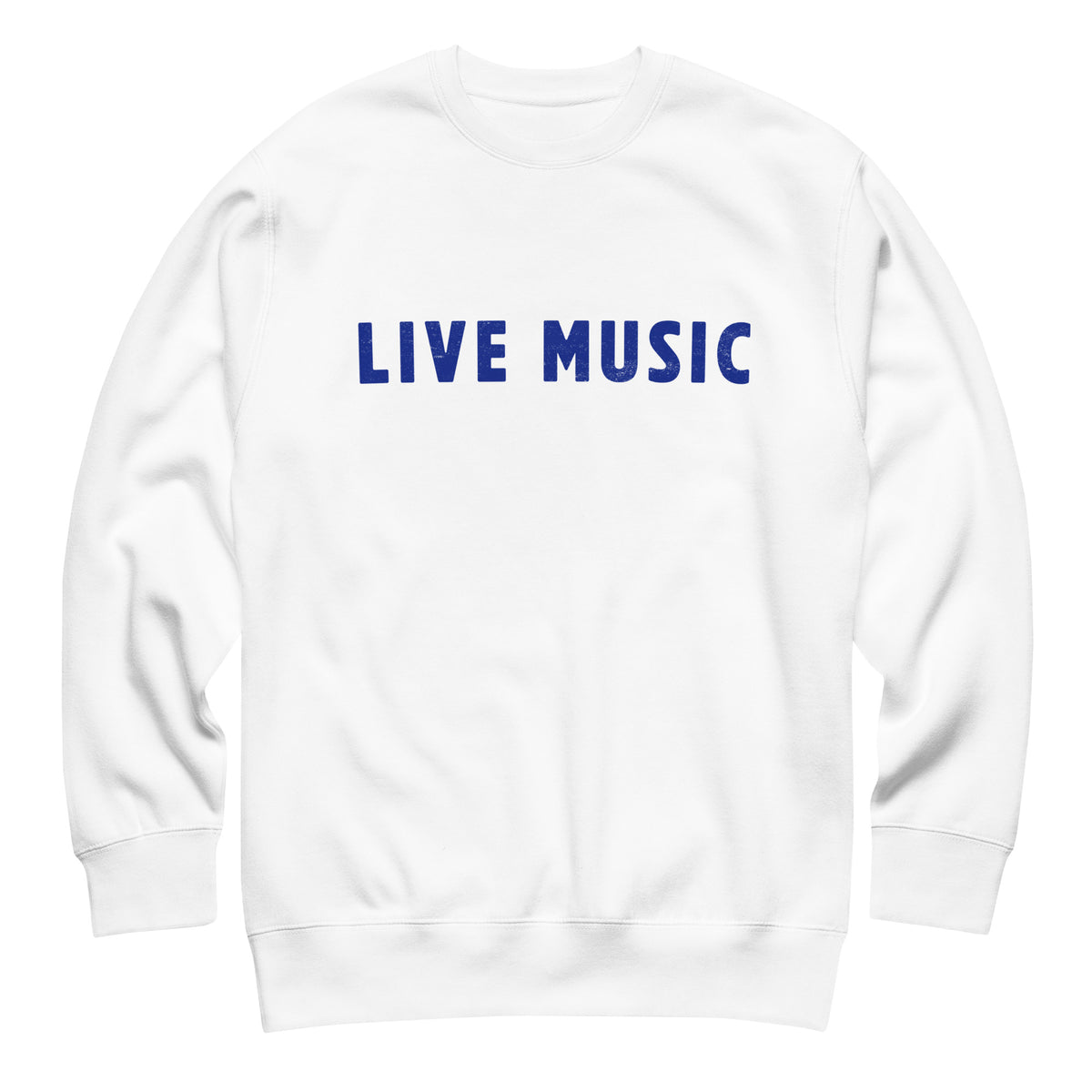 Live Music vintage graphic, printed on a SodaPop Cool crew sweatshirt.