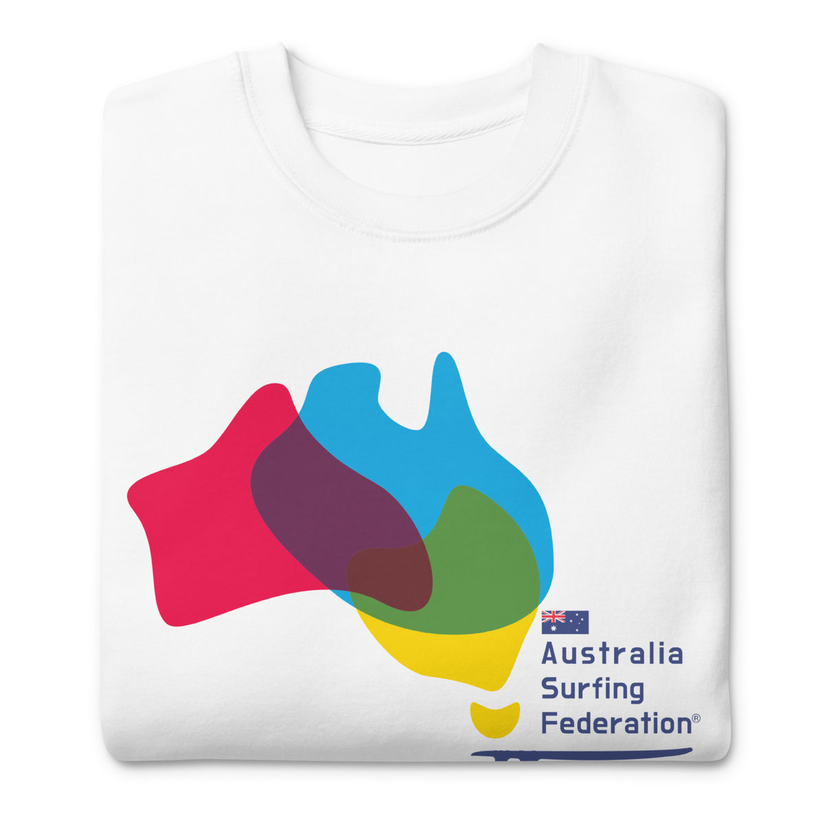 Australia Surfing Federation vintage graphic, printed on a SodaPop Cool crew sweatshirt.