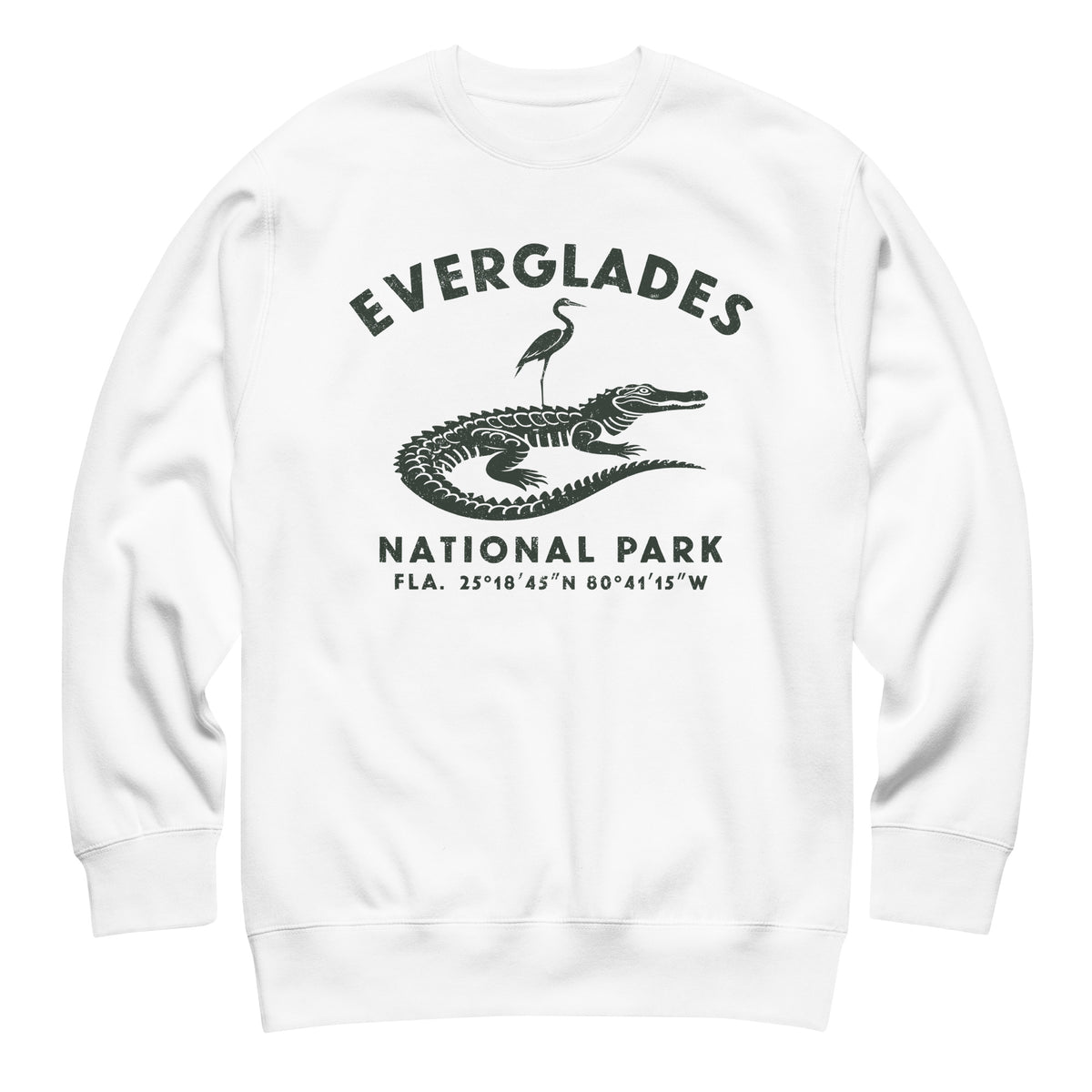 Everglades National Park Florida vintage graphic, printed on a SodaPop Cool crew sweatshirt.