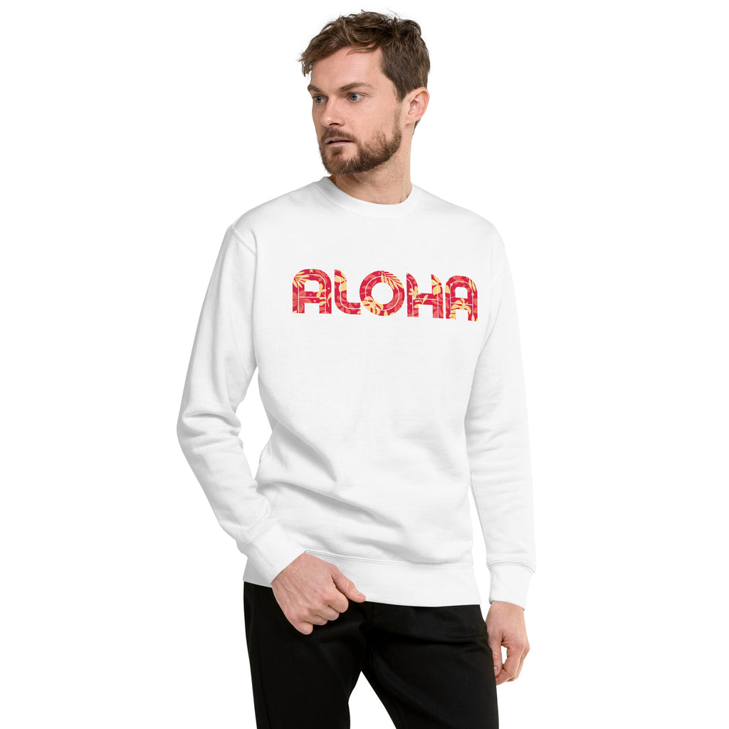 Aloha Hawaii Flowers Print vintage graphic, printed on a SodaPop Cool crew sweatshirt.
