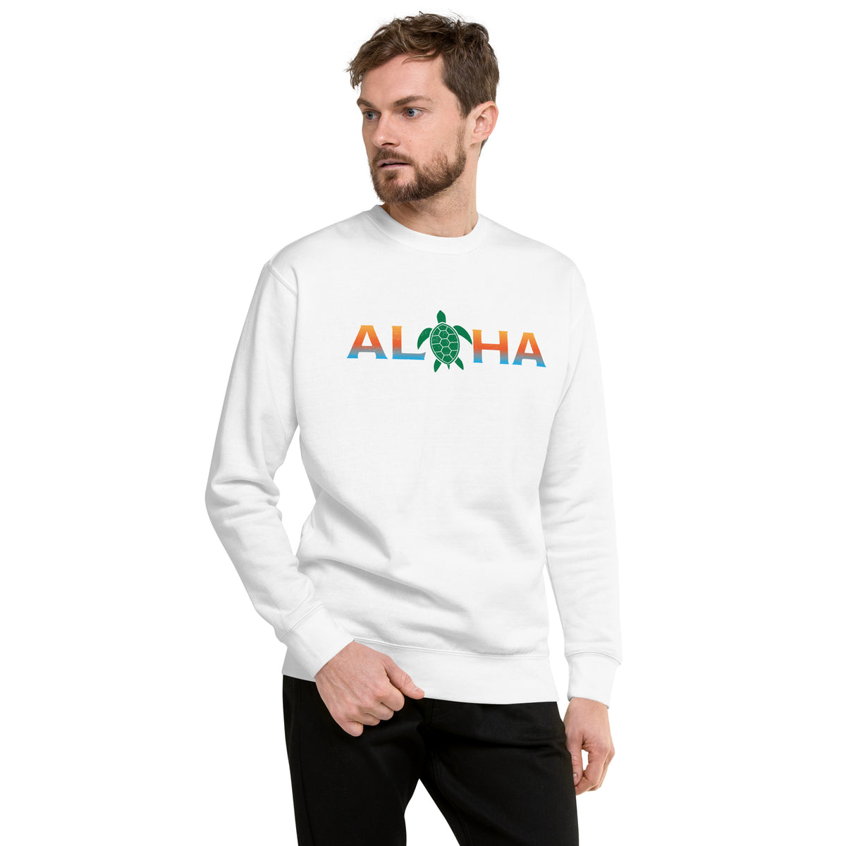 Aloha Hawaii Turtle vintage graphic, printed on a SodaPop Cool crew sweatshirt.