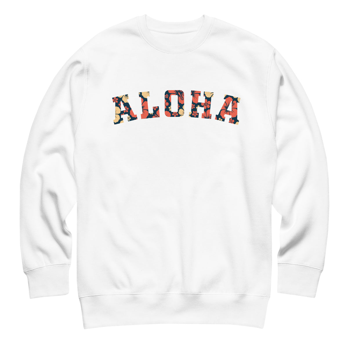 Aloha Hawaii Block vintage graphic, printed on a SodaPop Cool crew sweatshirt.
