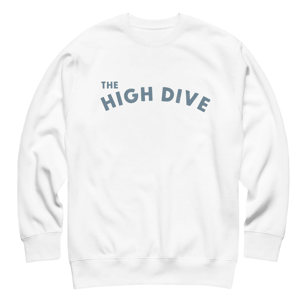 The High Dive vintage graphic, printed on a SodaPop Cool crew sweatshirt.