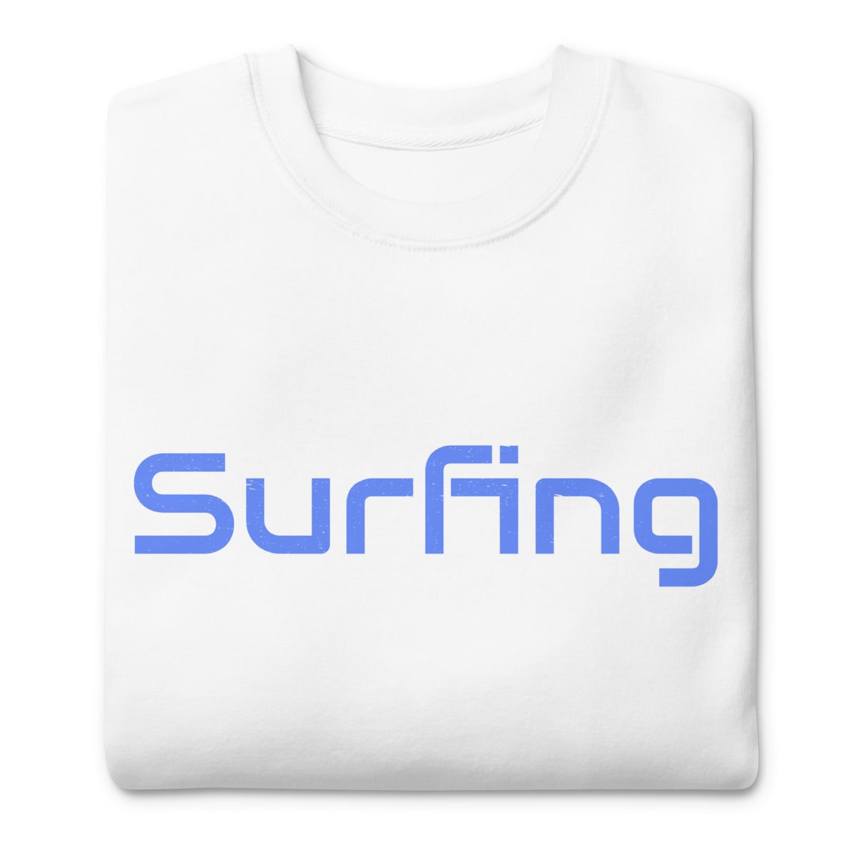 Surfing vintage graphic, printed on a SodaPop Cool crew sweatshirt.