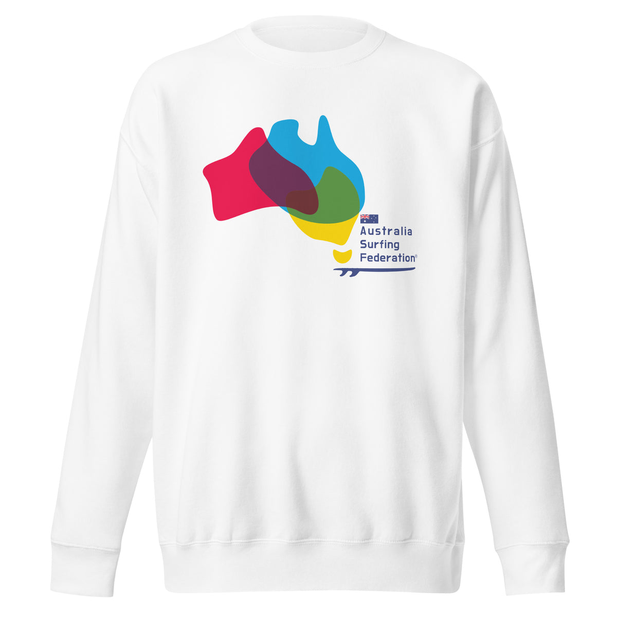 Australia Surfing Federation vintage graphic, printed on a SodaPop Cool crew sweatshirt.