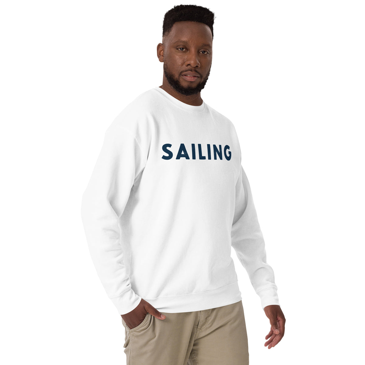 The word "Sailing" in clean vintage lettering, printed on a SodaPop Cool crew sweatshirt.