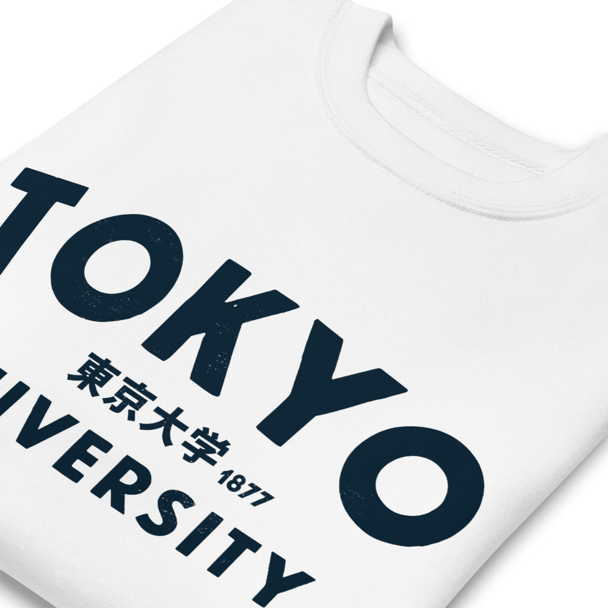 "Tokyo University" in classic collegiate lettering with Japanese script, printed on a SodaPop Cool crew sweatshirt.