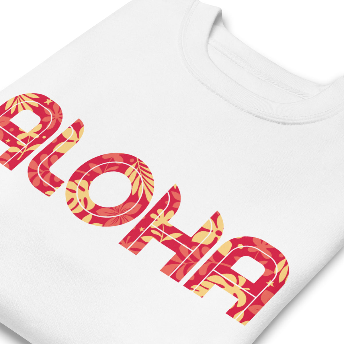 Aloha Hawaii Flowers Print vintage graphic, printed on a SodaPop Cool crew sweatshirt.