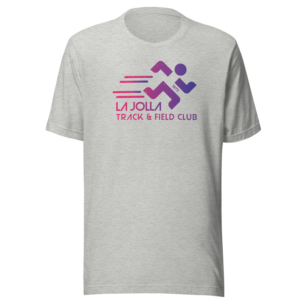 La Jolla Track & Field California vintage graphic, printed on a SodaPop Cool t-shirt.