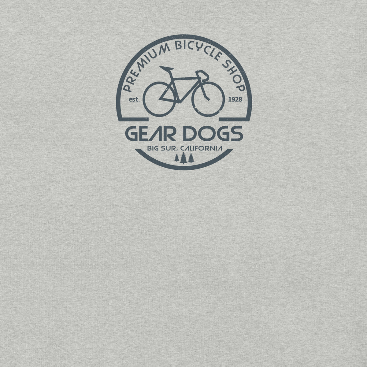 Gear Dogs Bike Shop Big Sur vintage graphic, printed on a SodaPop Cool t-shirt.