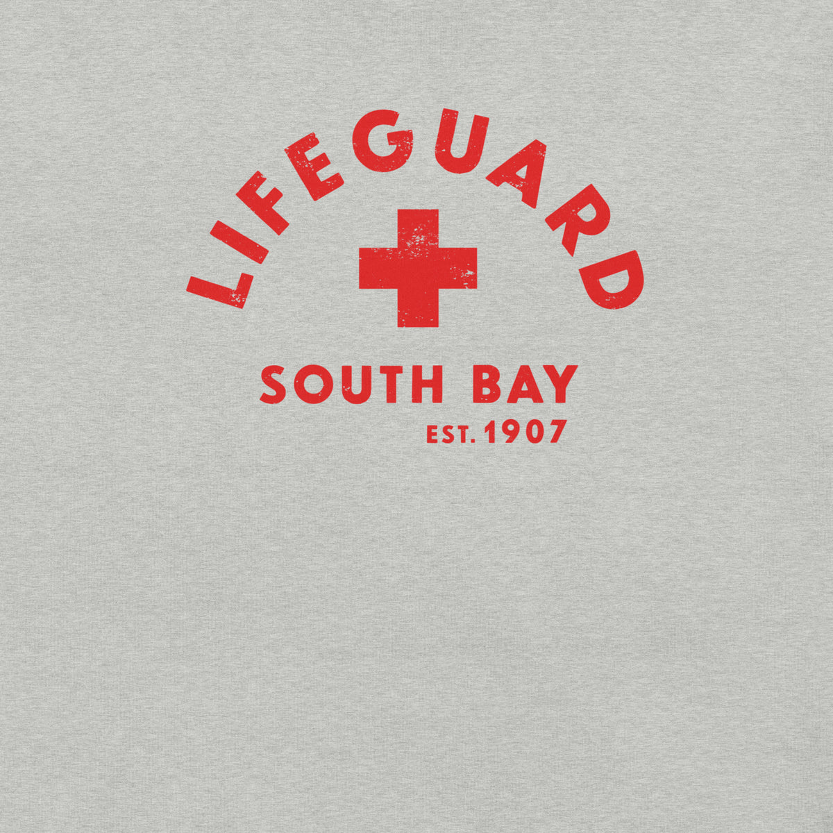 Lifeguard South Bay California 1907 vintage graphic, printed on a SodaPop Cool t-shirt.