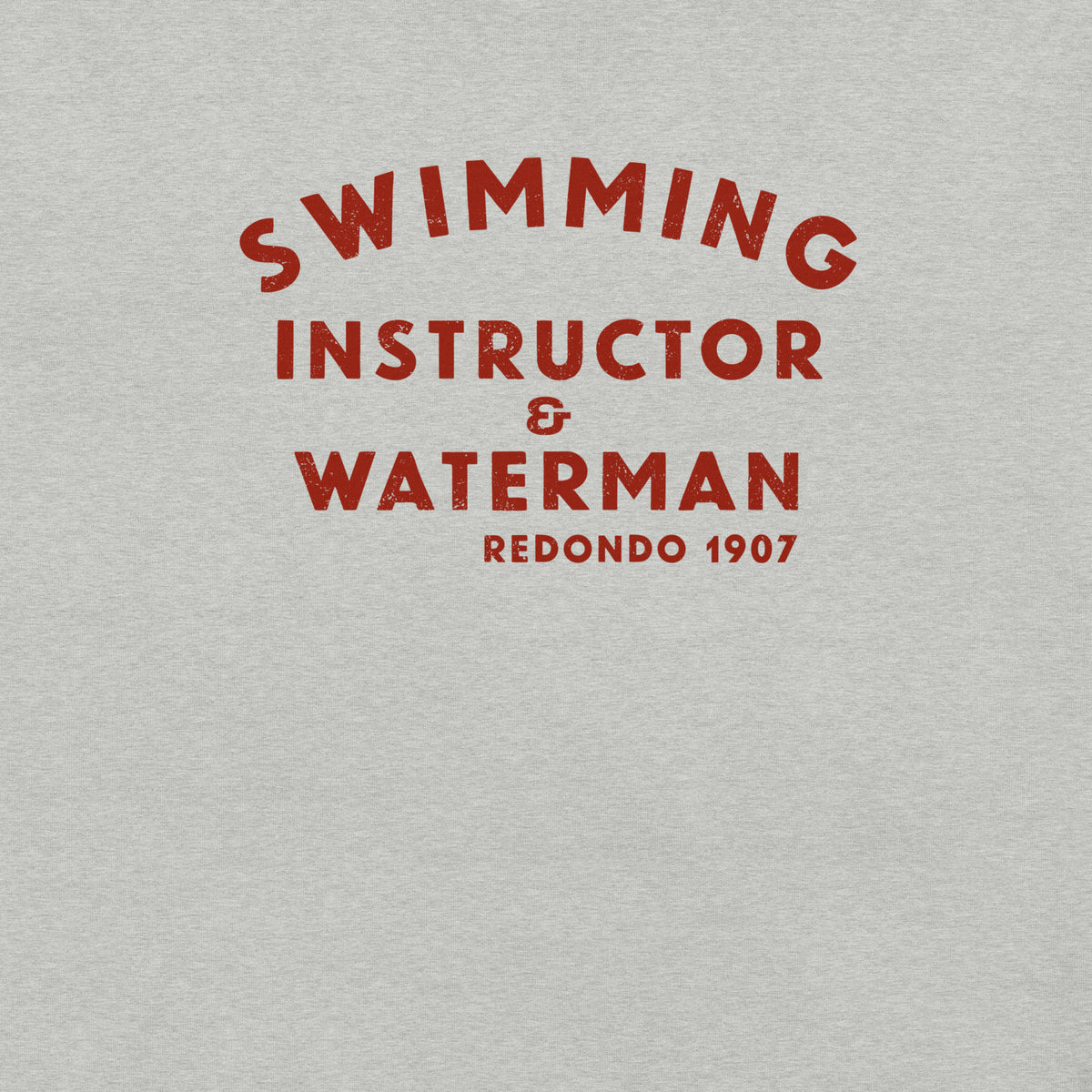 Swimming Instructor & Waterman California vintage graphic, printed on a SodaPop Cool t-shirt.