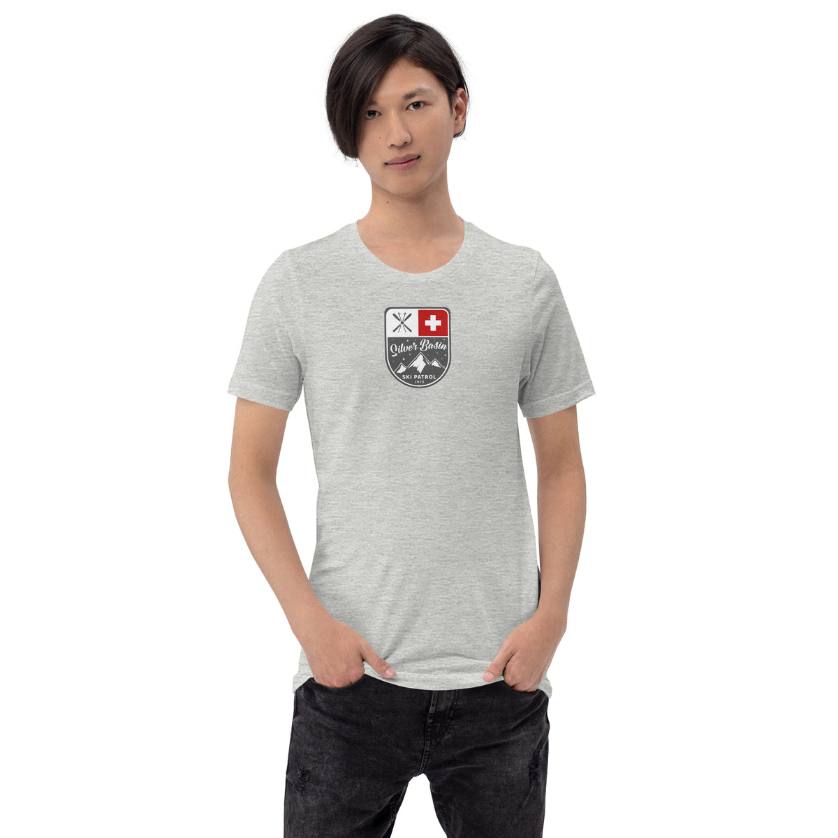 Silver Basin Ski California vintage graphic, printed on a SodaPop Cool t-shirt.