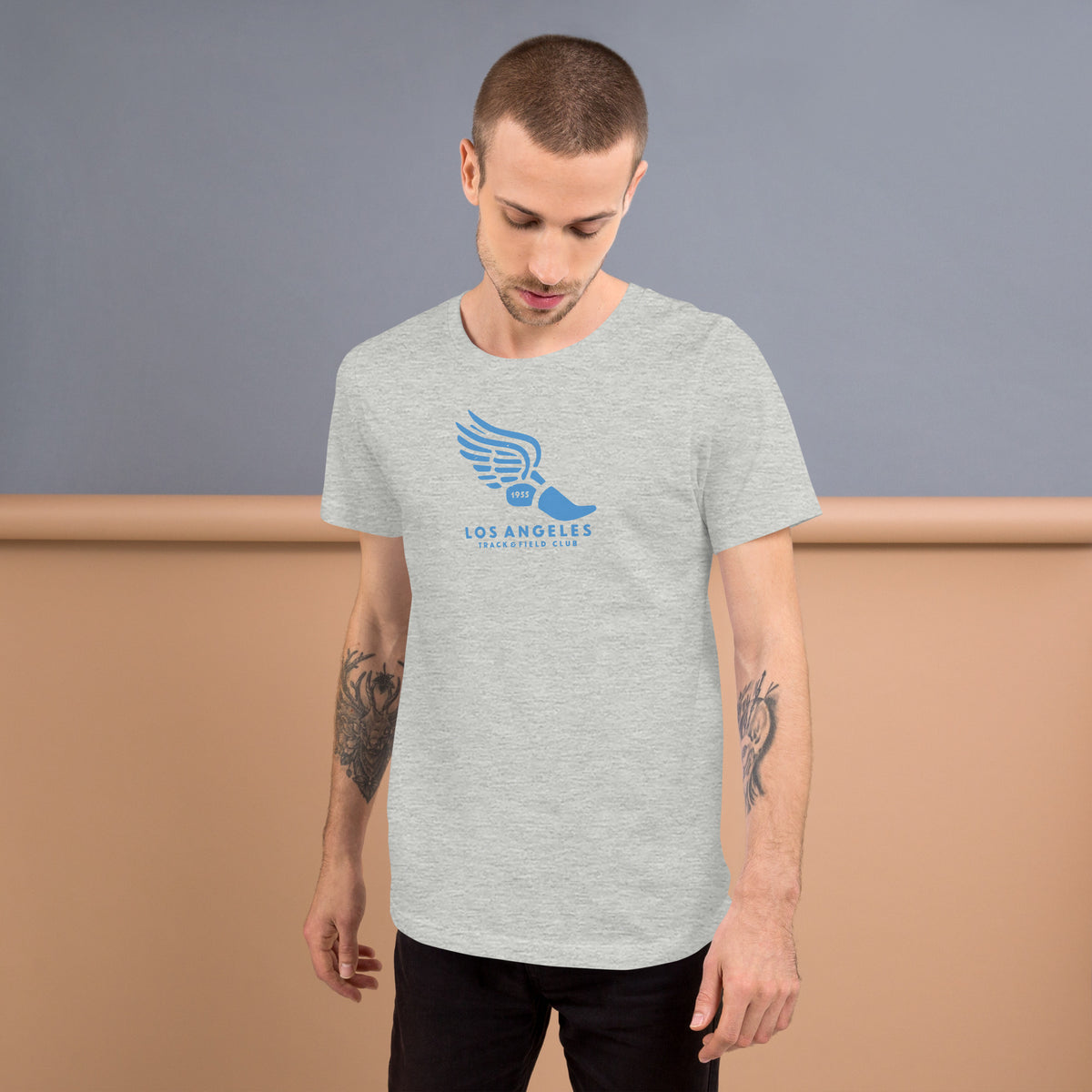 Los Angeles Track & Field 1955 California vintage graphic, printed on a SodaPop Cool t-shirt.