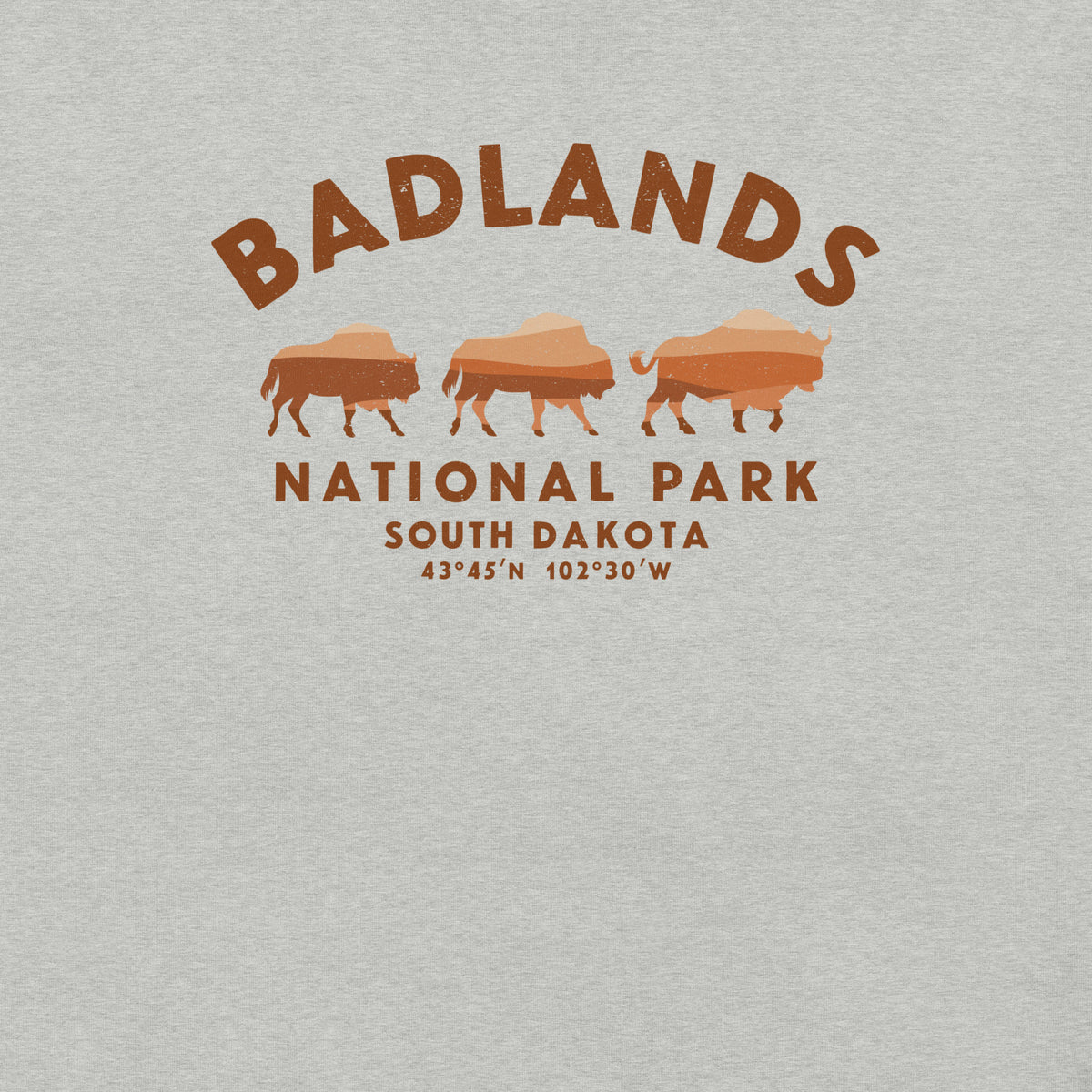 Badlands National Park South Dakota Bison vintage graphic, printed on a SodaPop Cool t-shirt.