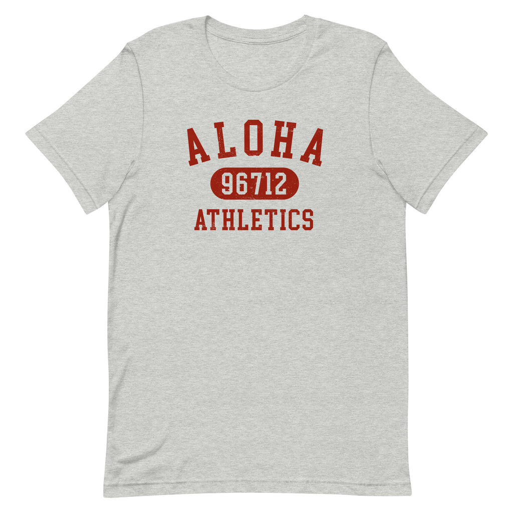 Aloha Hawaii Athletics 96712 vintage graphic, printed on a SodaPop Cool t-shirt.