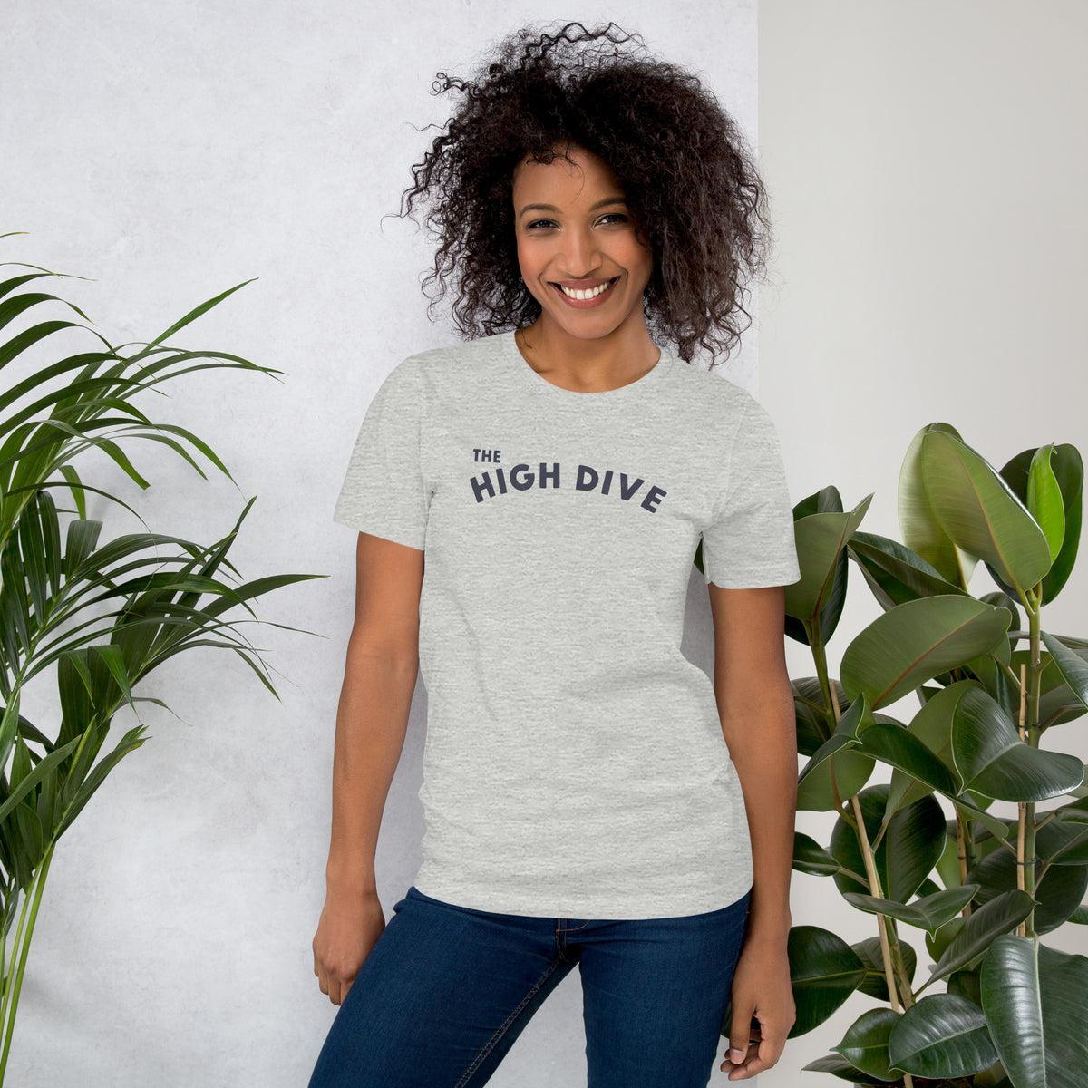 The High Dive vintage graphic, printed on a SodaPop Cool t-shirt.