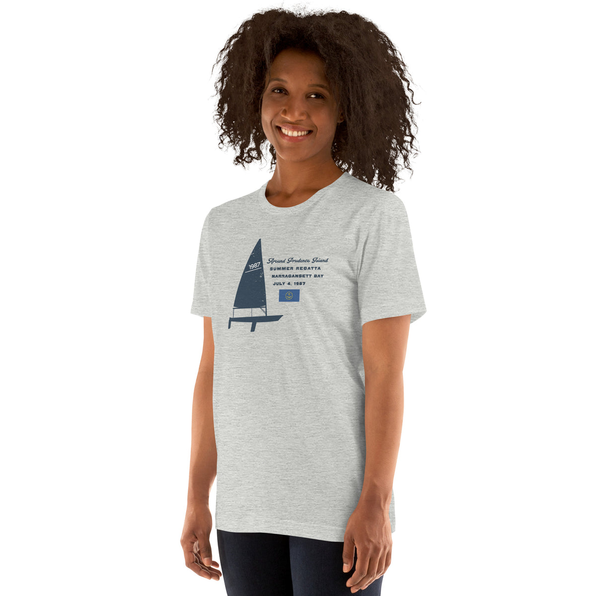 Rhode Island Sailing Prudence vintage graphic, printed on a SodaPop Cool t-shirt.