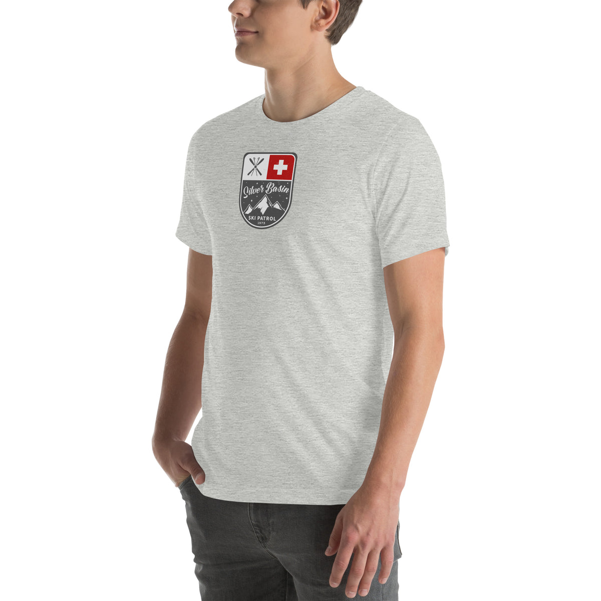 Silver Basin Ski California vintage graphic, printed on a SodaPop Cool t-shirt.