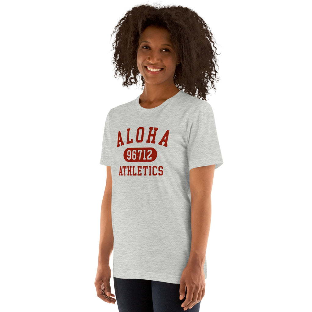 Aloha Hawaii Athletics 96712 vintage graphic, printed on a SodaPop Cool t-shirt.