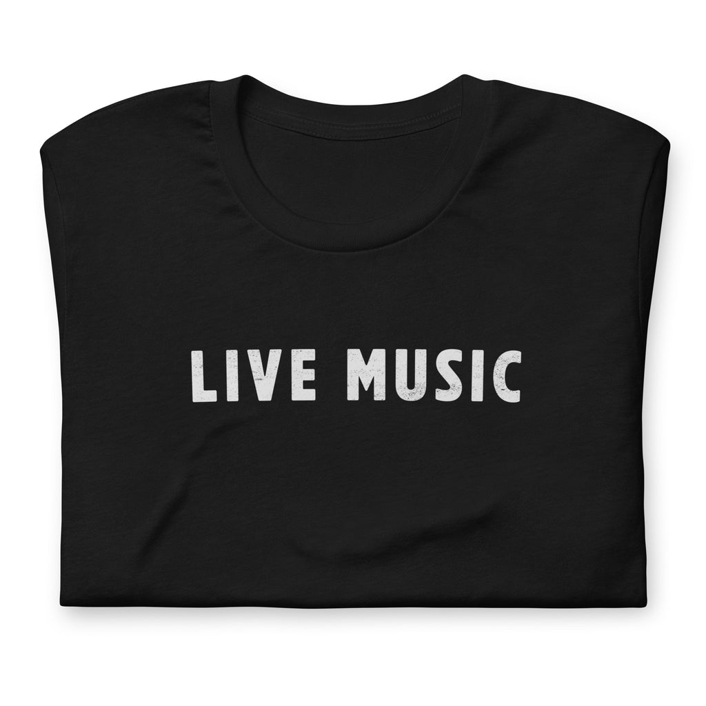 Live Music vintage graphic, printed on a SodaPop Cool t-shirt.