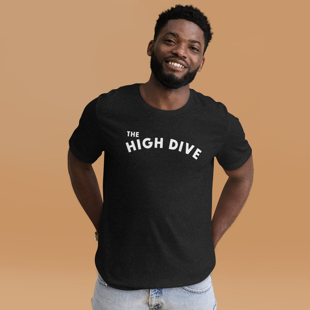 The High Dive vintage graphic, printed on a SodaPop Cool t-shirt.