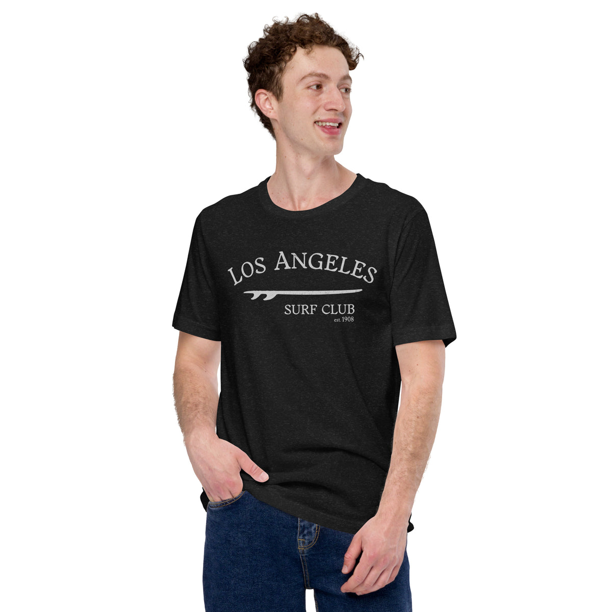 Los Angeles California Surf Club vintage graphic, printed on a SodaPop Cool t-shirt.