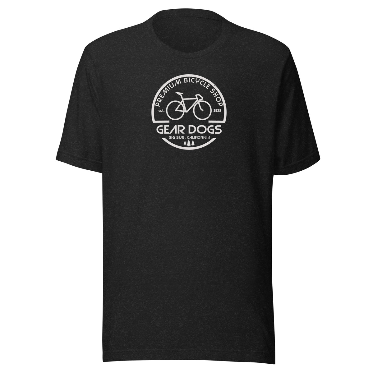 Gear Dogs Bike Shop Big Sur vintage graphic, printed on a SodaPop Cool t-shirt.