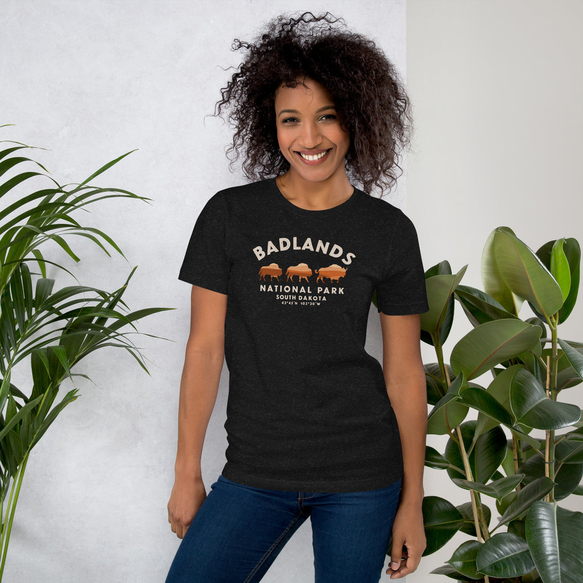 Badlands National Park South Dakota Bison vintage graphic, printed on a SodaPop Cool t-shirt.
