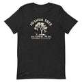 Joshua tree and a desert bird in classic national park styling, printed on a SodaPop Cool t-shirt.