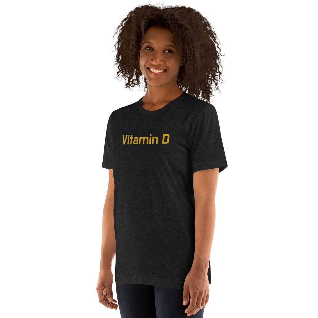 Vitamin D vintage graphic, printed on a SodaPop Cool t-shirt.