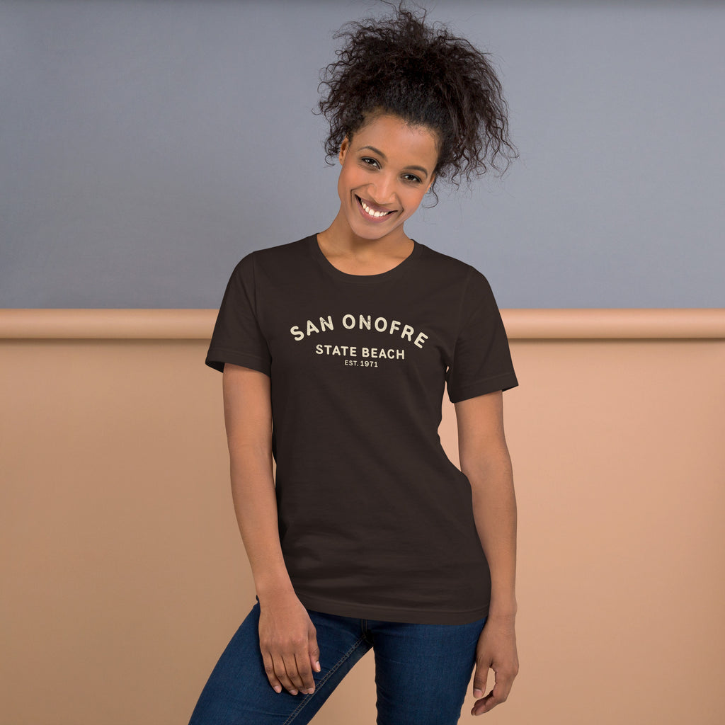 San Onofre Beach California vintage graphic, printed on a SodaPop Cool t-shirt.