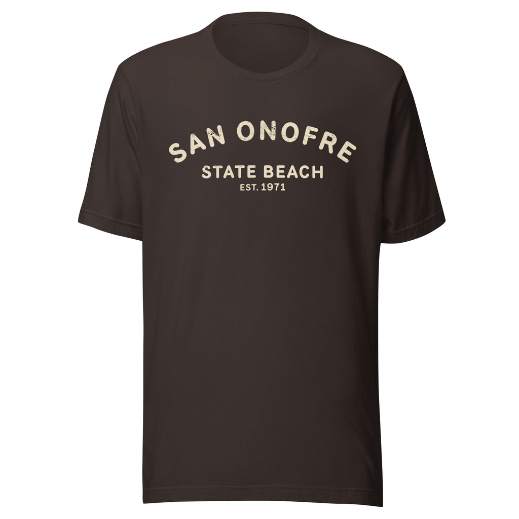 San Onofre Beach California vintage graphic, printed on a SodaPop Cool t-shirt.