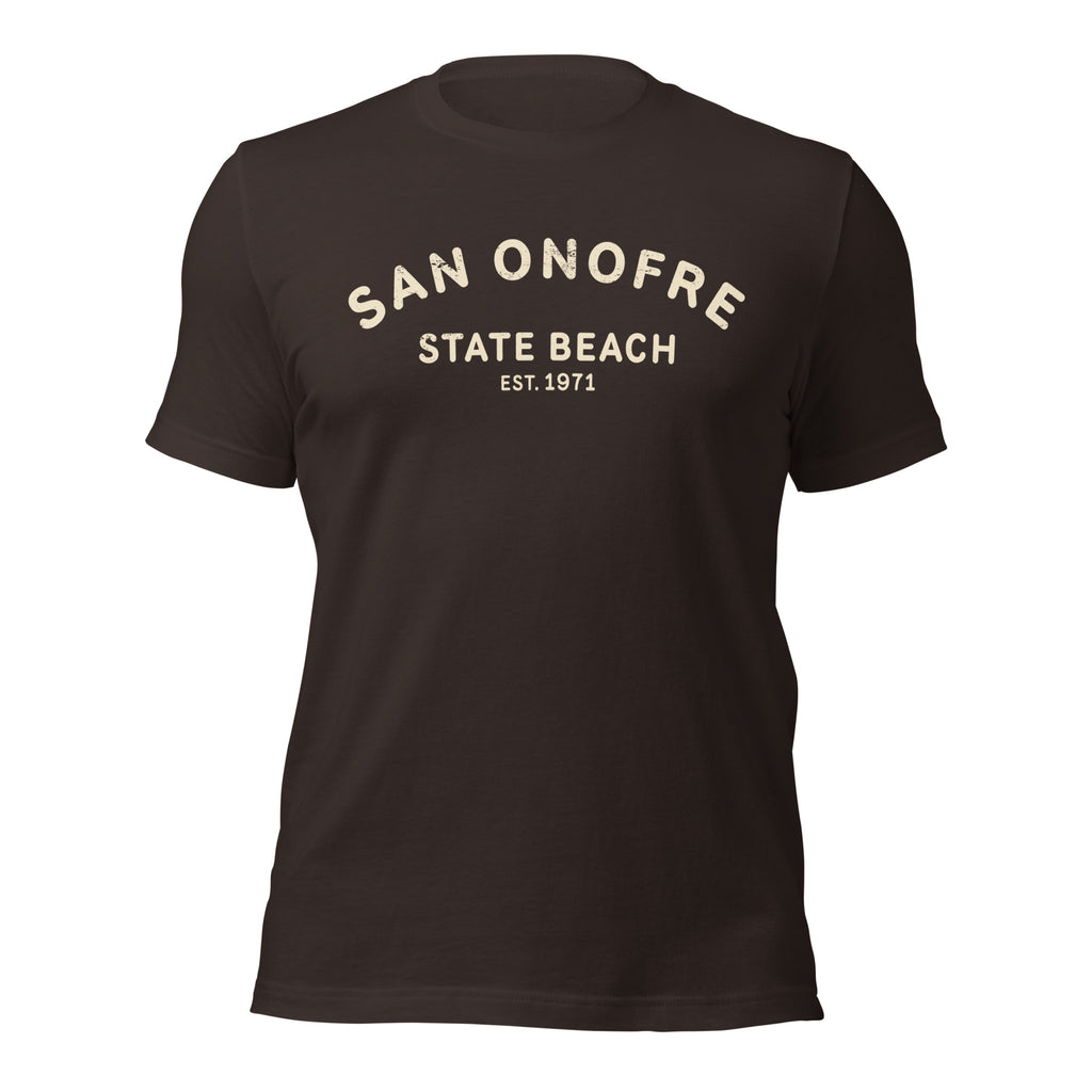 San Onofre Beach California vintage graphic, printed on a SodaPop Cool t-shirt.