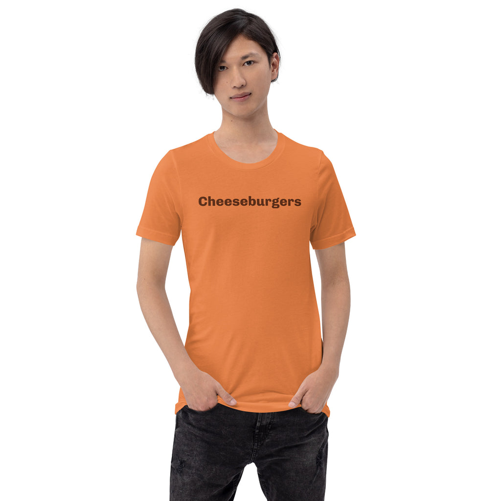Cheeseburgers vintage graphic, printed on a SodaPop Cool t-shirt.