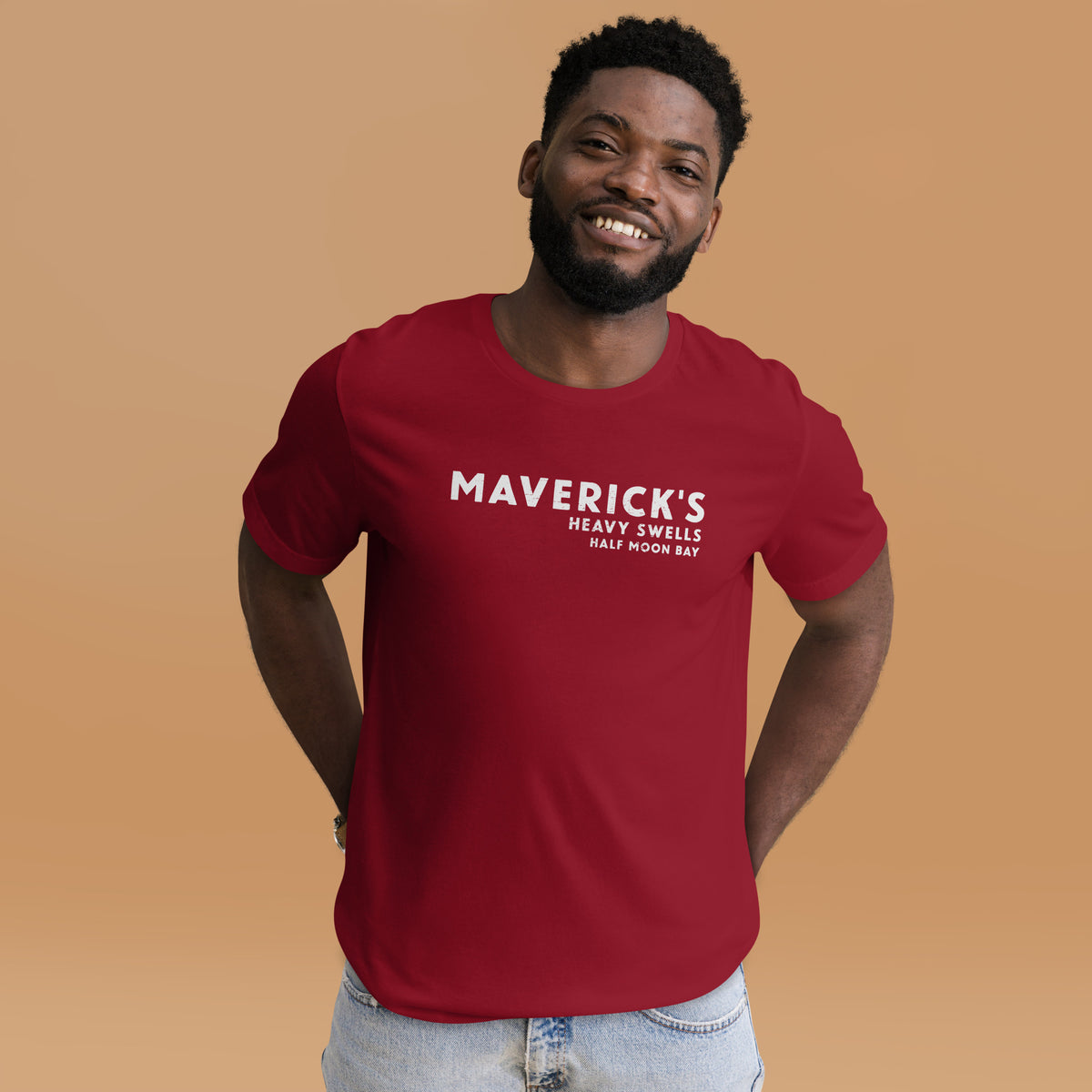 Maverick's Surfing California vintage graphic, printed on a SodaPop Cool t-shirt.