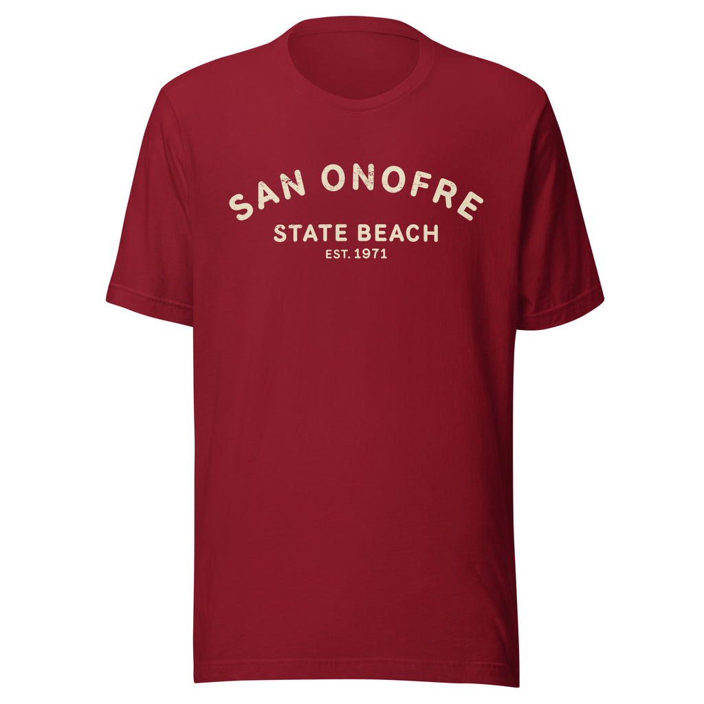 San Onofre Beach California vintage graphic, printed on a SodaPop Cool t-shirt.