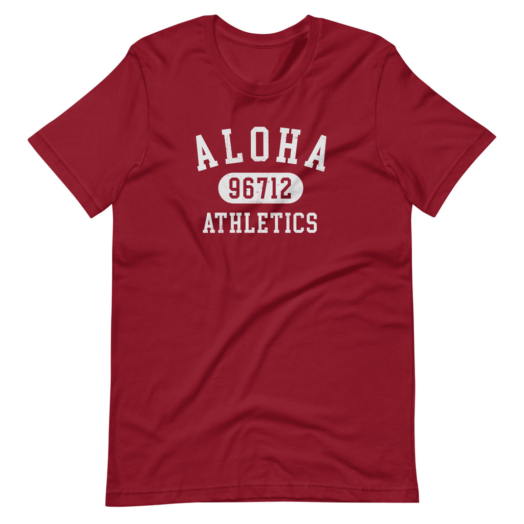 Aloha Hawaii Athletics 96712 vintage graphic, printed on a SodaPop Cool t-shirt.