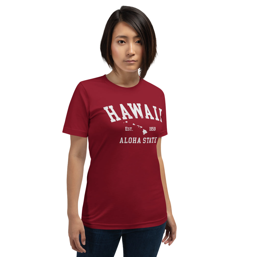Aloha State of Hawaii vintage graphic, printed on a SodaPop Cool t-shirt.
