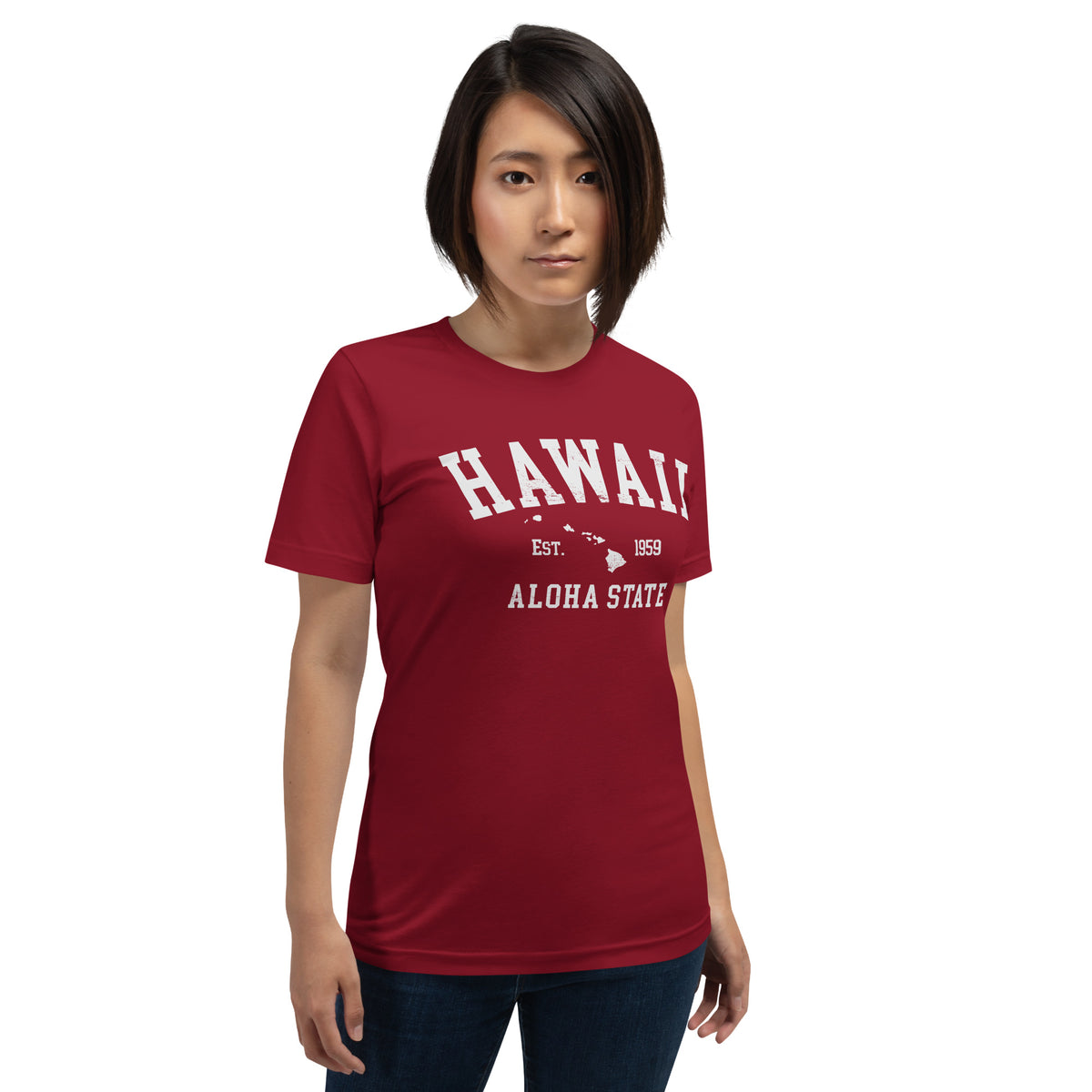 Aloha State of Hawaii vintage graphic, printed on a SodaPop Cool t-shirt.