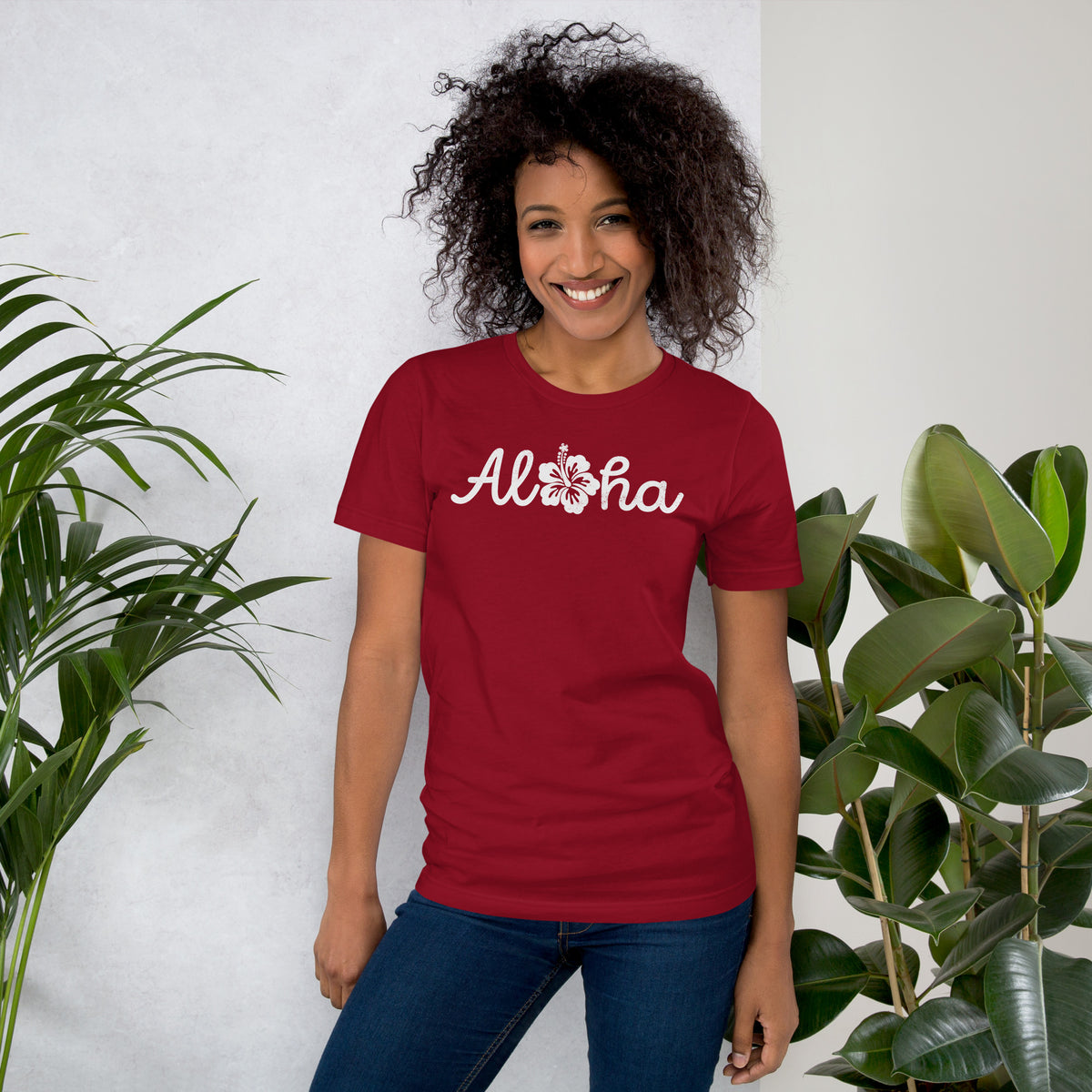 Aloha Hawaii Hibiscus Flower vintage graphic, printed on a SodaPop Cool t-shirt.