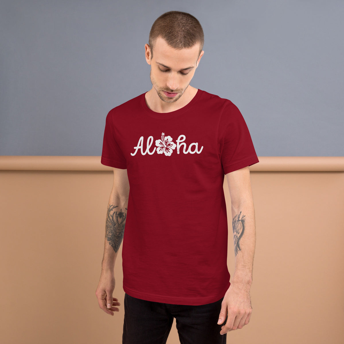 Aloha Hawaii Hibiscus Flower vintage graphic, printed on a SodaPop Cool t-shirt.
