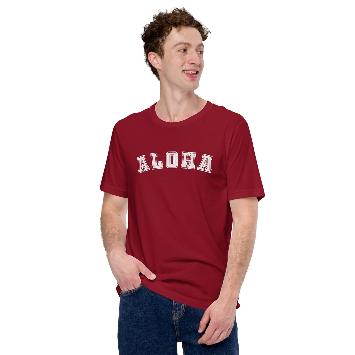 Aloha Hawaii Block vintage graphic, printed on a SodaPop Cool t-shirt.