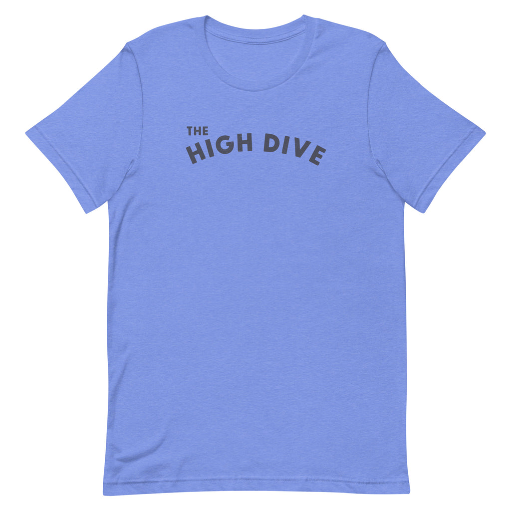 The High Dive vintage graphic, printed on a SodaPop Cool t-shirt.