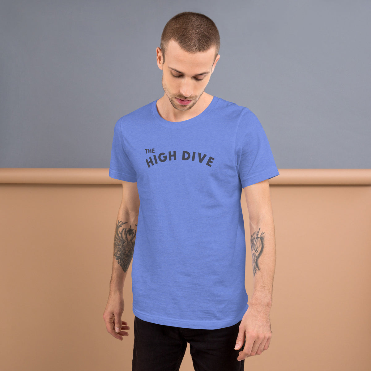 The High Dive vintage graphic, printed on a SodaPop Cool t-shirt.