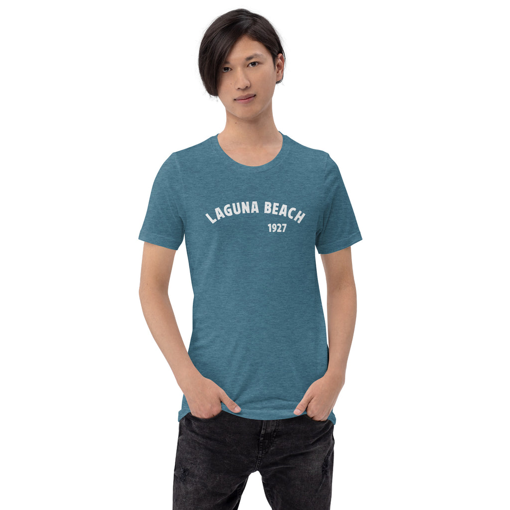 Laguna Beach 1927 California vintage graphic, printed on a SodaPop Cool t-shirt.