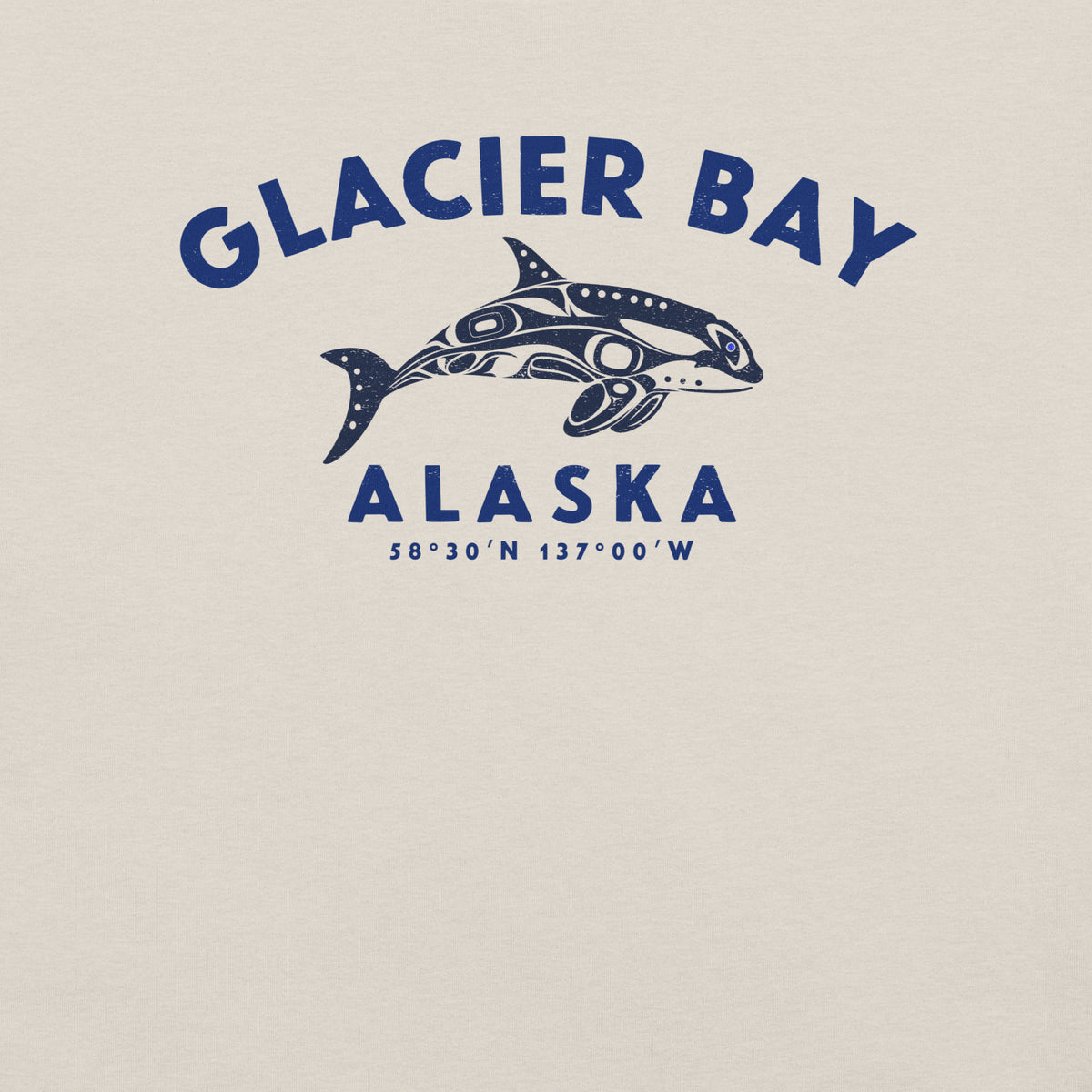 Glacier Bay Alaska Park Orca vintage graphic, printed on a SodaPop Cool t-shirt.