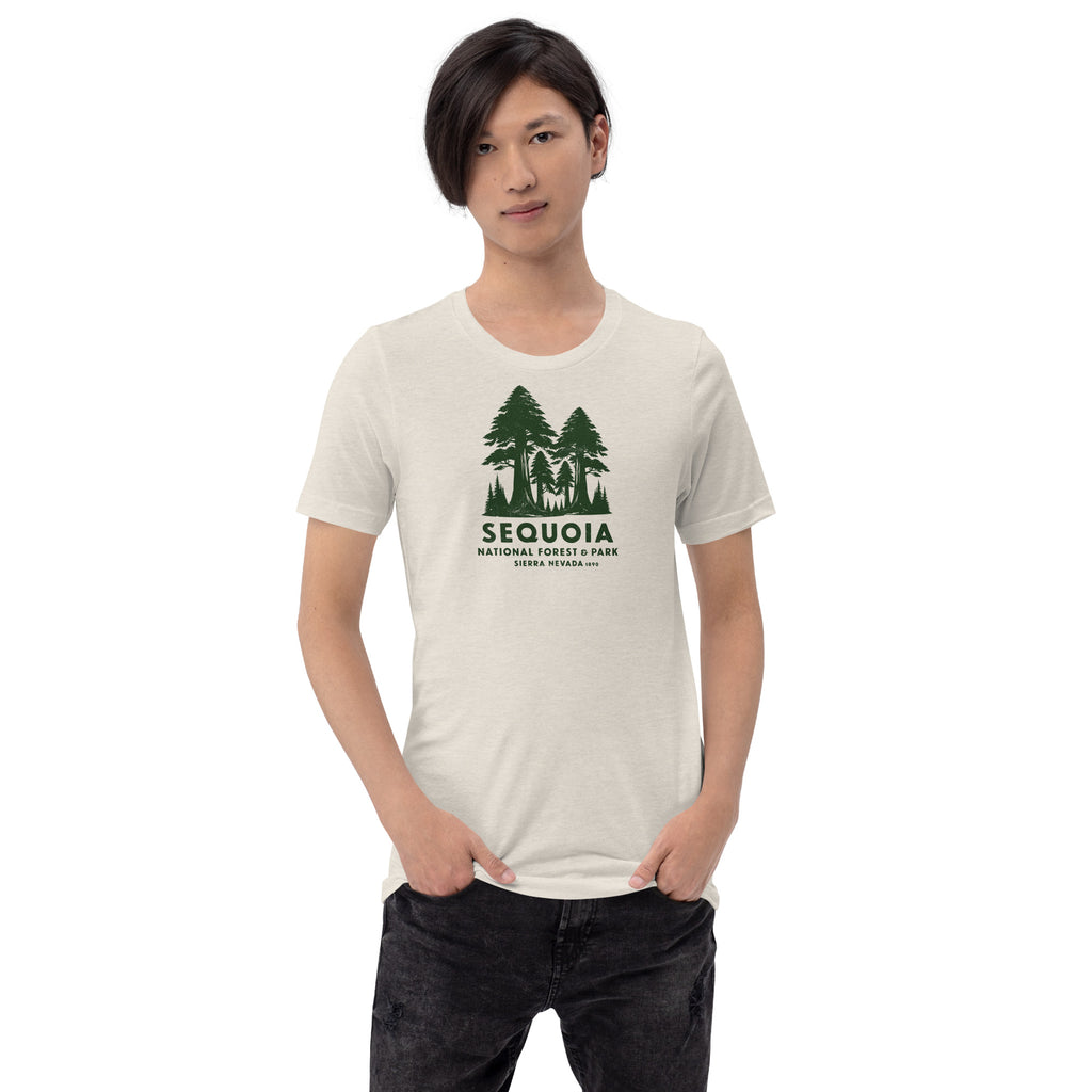 Sequoia Forest & Park California vintage graphic, printed on a SodaPop Cool t-shirt.