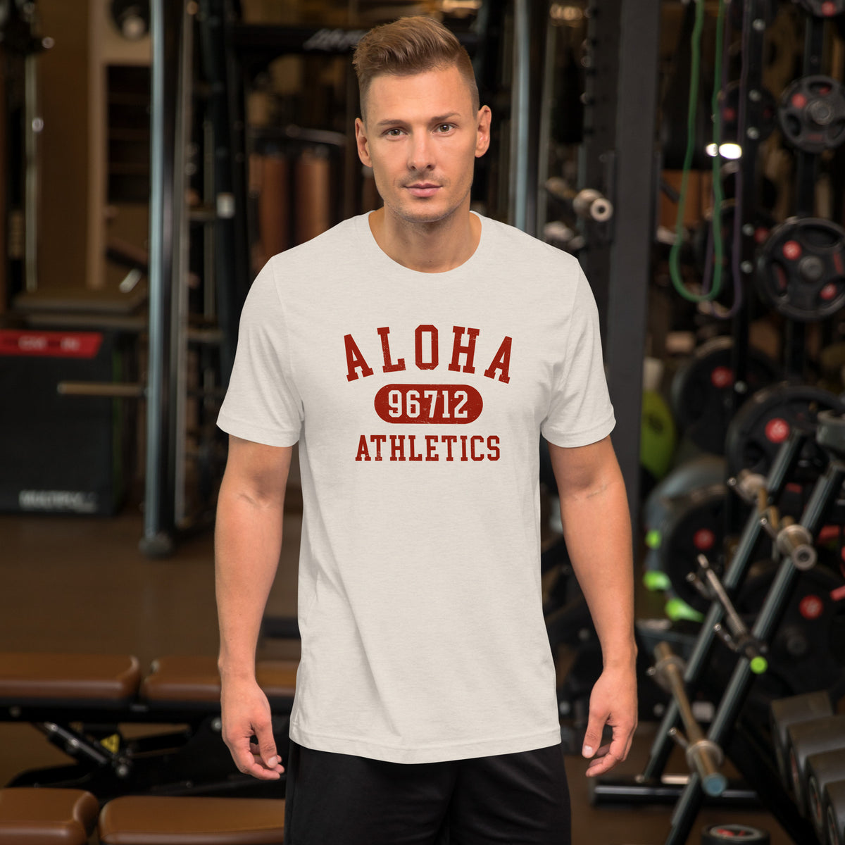 Aloha Hawaii Athletics 96712 vintage graphic, printed on a SodaPop Cool t-shirt.