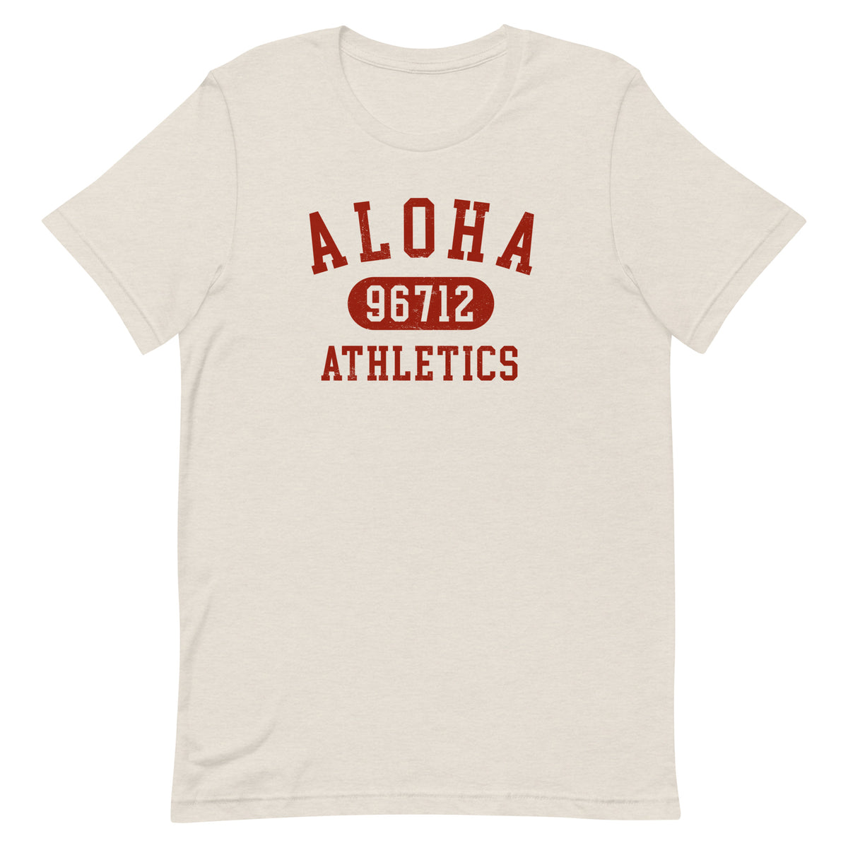 Aloha Hawaii Athletics 96712 vintage graphic, printed on a SodaPop Cool t-shirt.